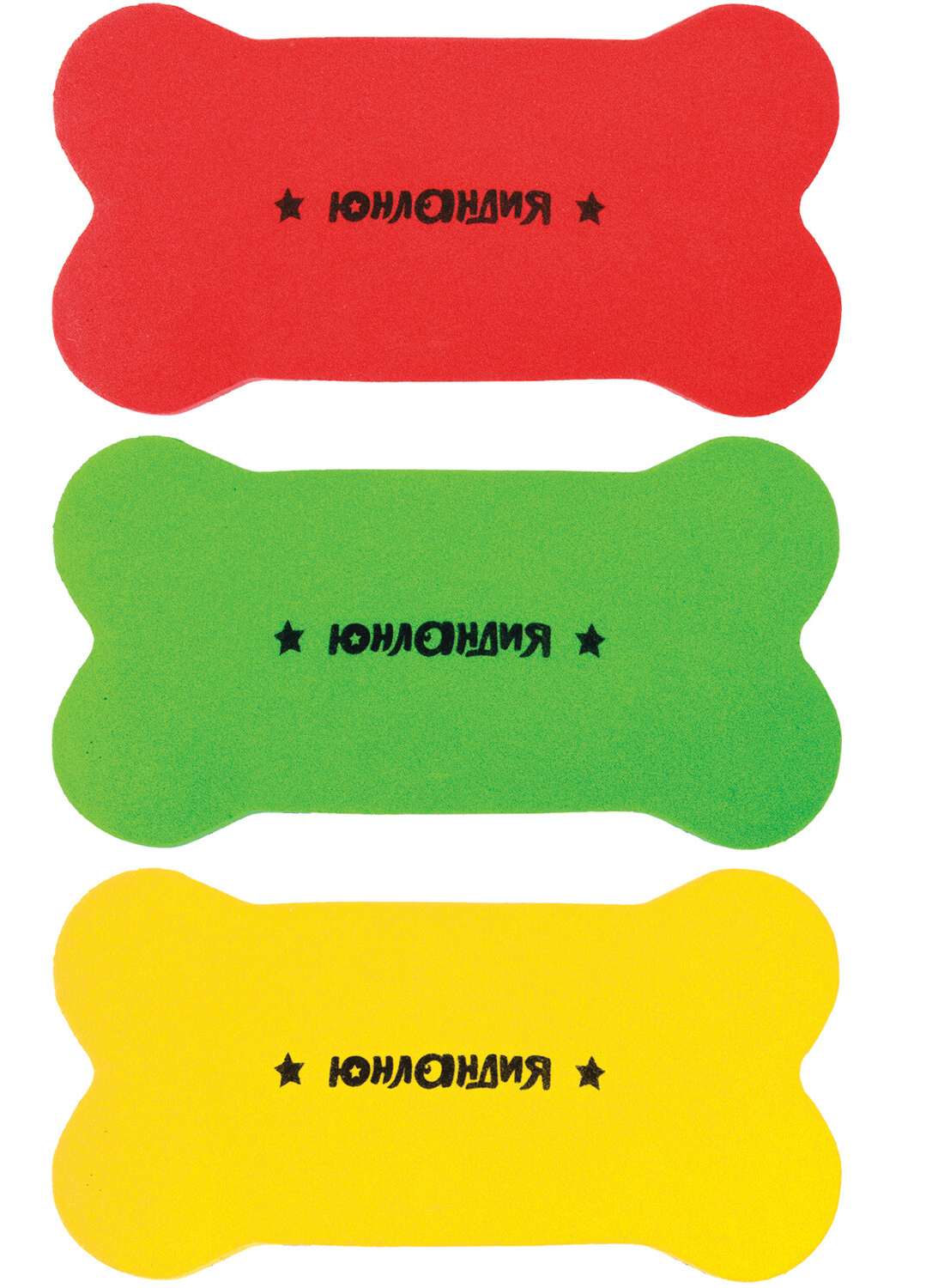 картинка Губка-стиратель для магнитной доски, 3 шт, 5,5*11 см, "Косточка", Юнландия, 237503 от магазина Альфанит в Кунгуре
