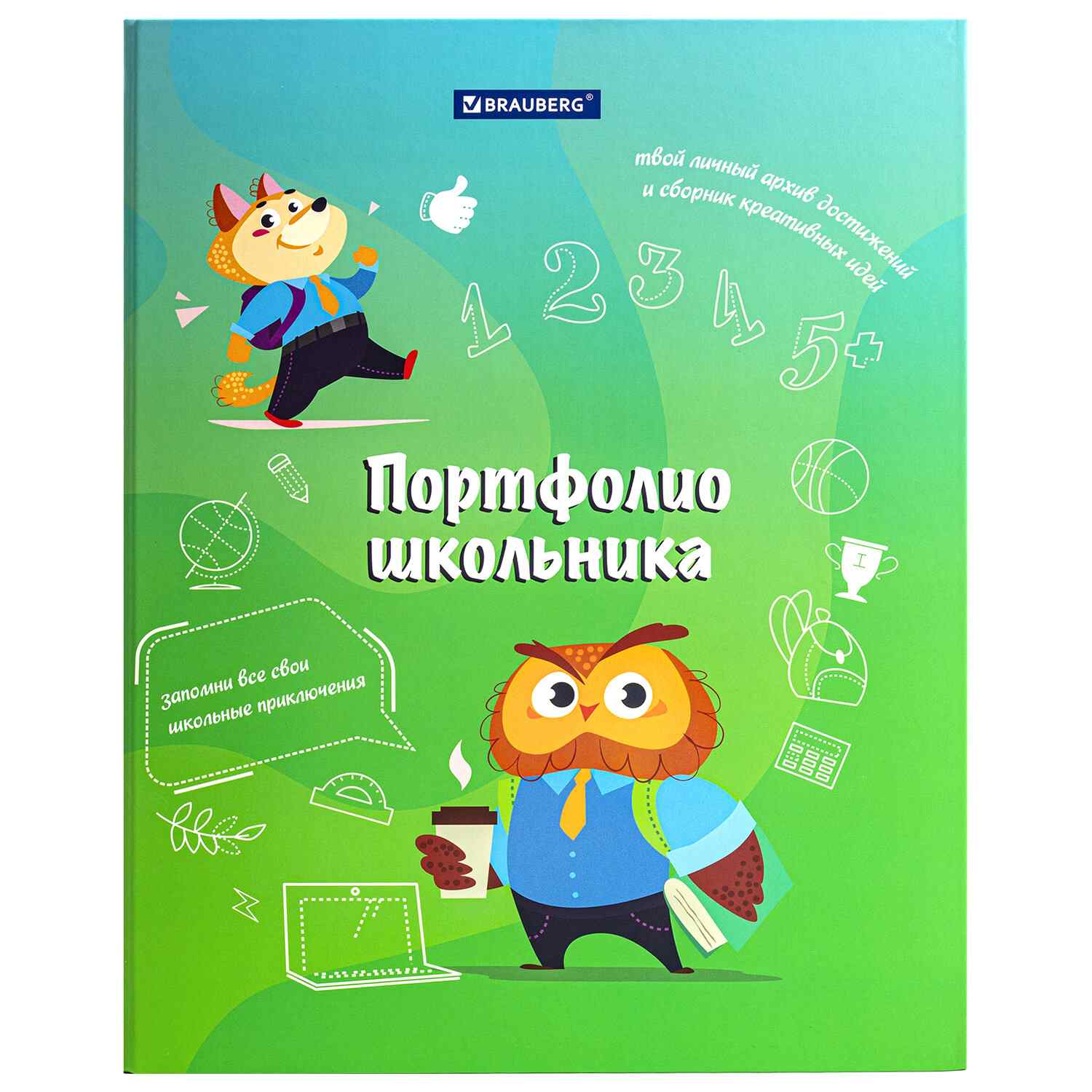 картинка Портфолио школьника, 20 файлов, 10 вкладышей, "Отличник", BRAUBERG, 115240 от магазина Альфанит в Кунгуре