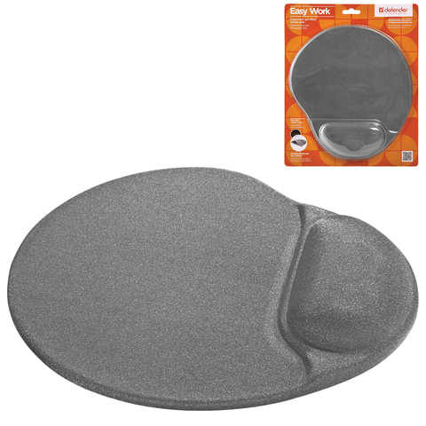 картинка Коврик для мыши Buro "EasyWork", ткань/полиуретан, серый, гелевая подушка, 50915 от магазина Альфанит в Кунгуре