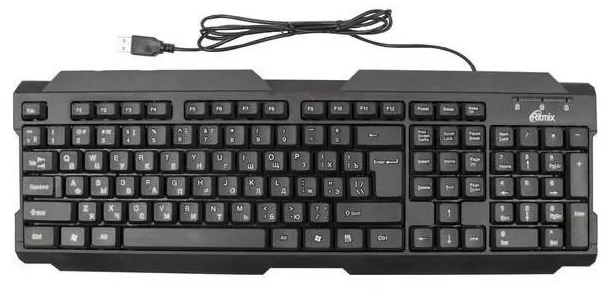 картинка Клавиатура проводная Ritmix RKB-121, USB, черный от магазина Альфанит в Кунгуре