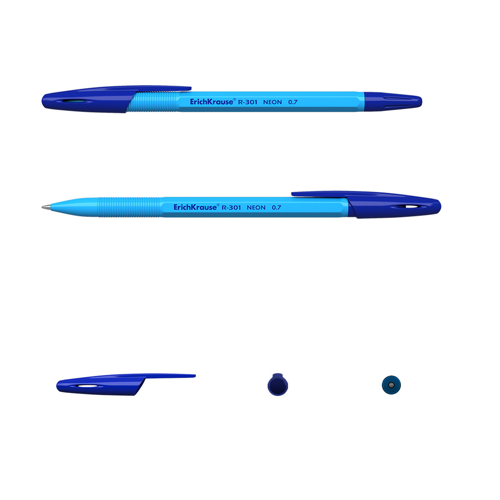 картинка Ручка шариковая, 0,7 мм, синяя, "R-301 Neon Stick", Erich Krause, 53342 от магазина Альфанит в Кунгуре