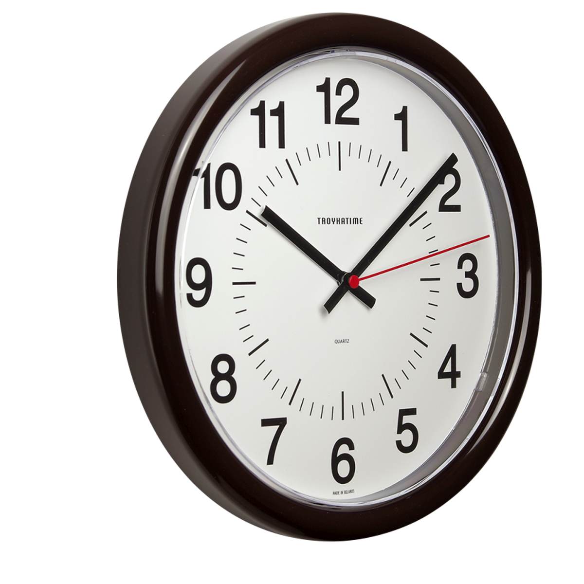 картинка Часы настенные 24*24*3 см, круг, коричневая рамка, Troyka, 21234211 от магазина Альфанит в Кунгуре
