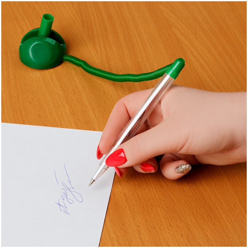 картинка Ручка шариковая настольная, 0,7 мм, синяя, корп. зеленый, "Reception", OfficeSpace, TBgn_16082 от магазина Альфанит в Кунгуре