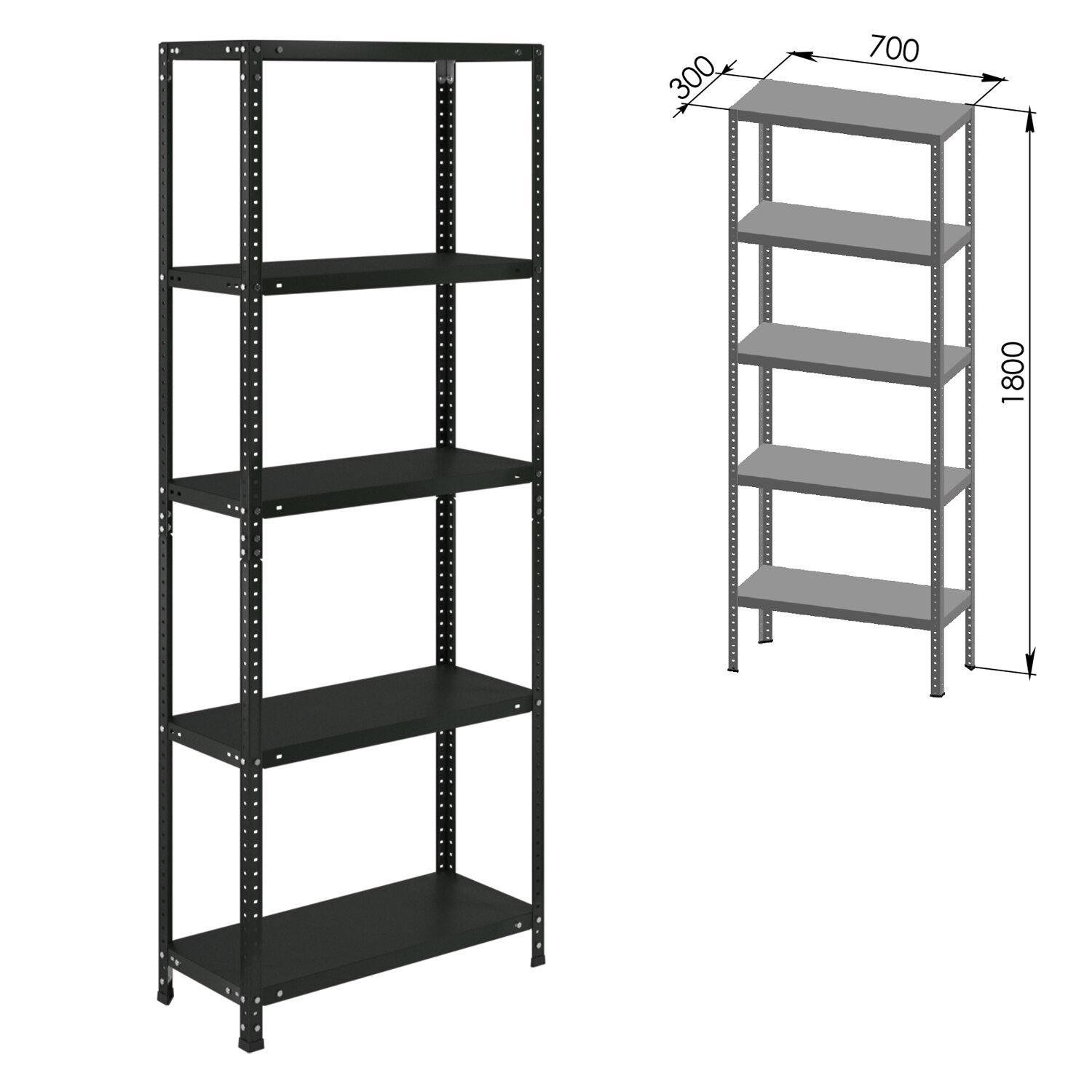 картинка Стеллаж BRABIX "ГРАФИТ MS KD-180/30/70-5", 1800*700*300 мм, металл, графит, 5 полок, 291267, S240BR123593 ОЗ от магазина Альфанит в Кунгуре