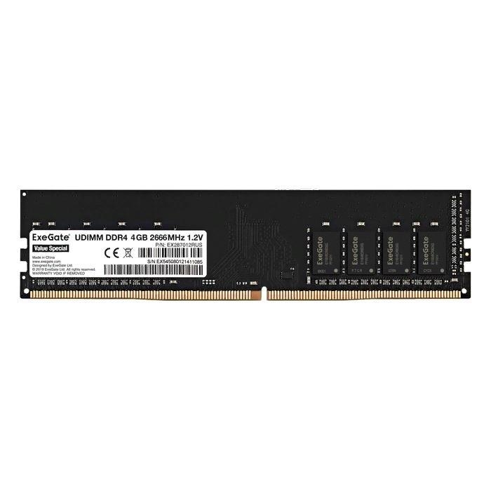 картинка Модуль памяти DIMM 4 GB, ExeGate Value Special, DDR4, 2666 МГц, 287012 от магазина Альфанит в Кунгуре