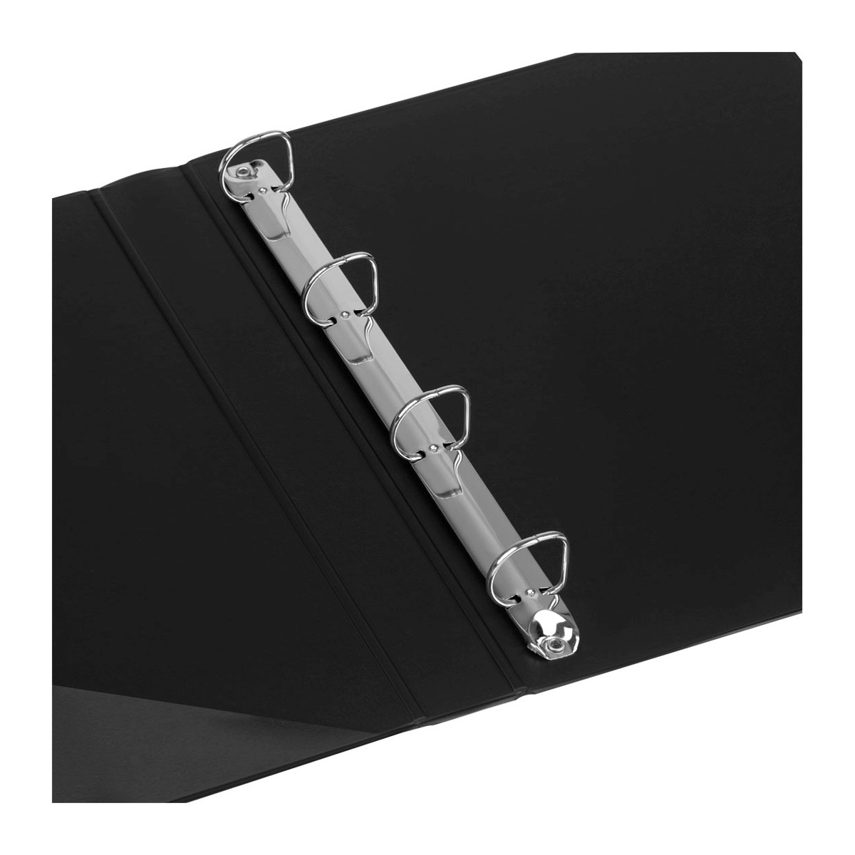 картинка Папка на 4-х кольцах, А4, корешок 35 мм, ПВХ, черный, с карманом, OfficeSpace, 356657 от магазина Альфанит в Кунгуре