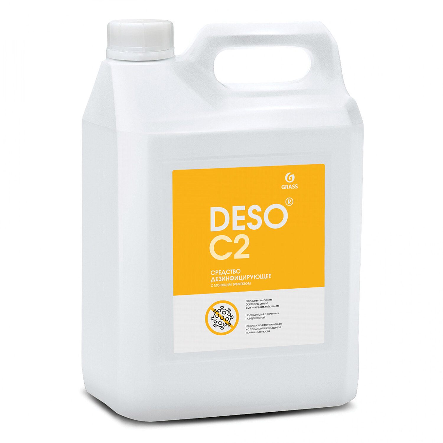 картинка Средство моющее универсальное, 5 л, канистра, дезинфицирующее, "DESO C2", GRASS, 550066 от магазина Альфанит в Кунгуре
