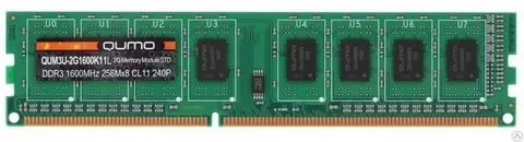 картинка Модуль памяти DIMM 2 GB, Qumo, DDR3, 1600 МГц, QUM3U-2G1600K11 от магазина Альфанит в Кунгуре