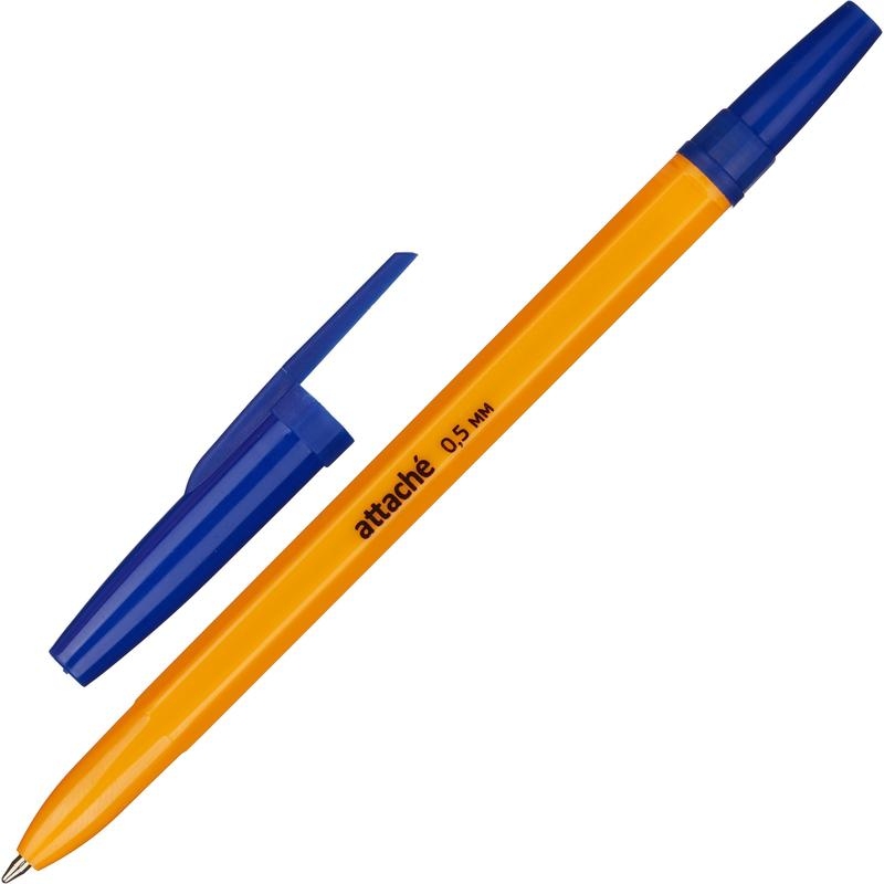 картинка Ручка шариковая, 0,5 мм, синяя, корп. оранжевый, "Economy", Attache, 1113500 от магазина Альфанит в Кунгуре