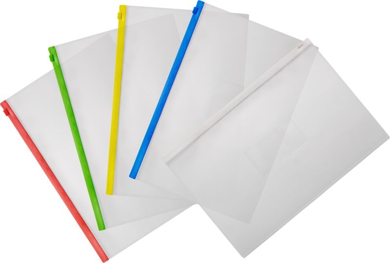 картинка Папка-конверт на молнии, А4, 0,15 мм, пластик, ассорти, Lamark, PE0417 от магазина Альфанит в Кунгуре