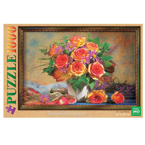 картинка Пазл 1000 эл., "Букет цветов", STANDARD, U186657 от магазина Альфанит в Кунгуре