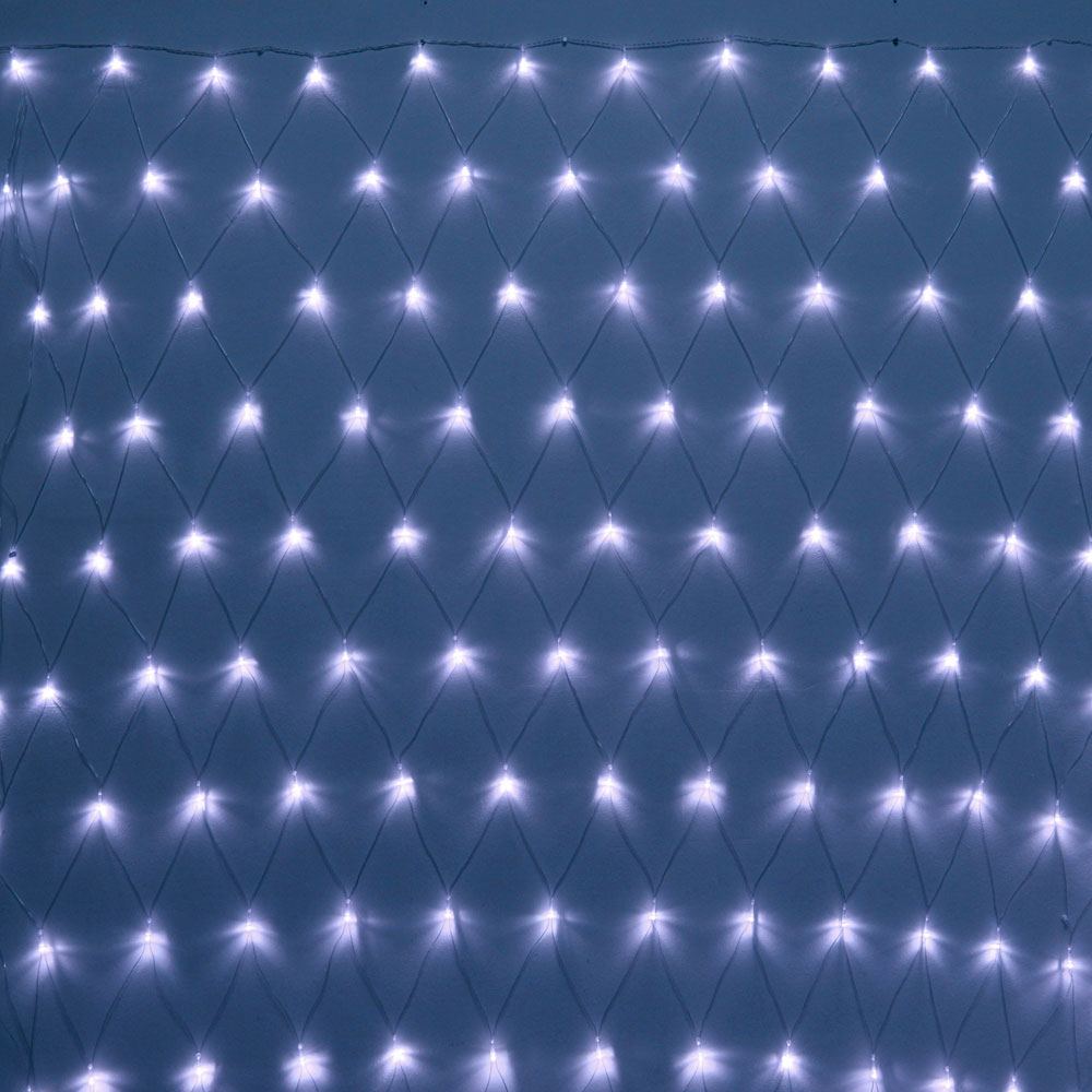 картинка Гирлянда сетка, 2*1,5 м, 8 режимов, белый, 144LED, с коннектором, Серпантин, 183-756, 11430217 от магазина Альфанит в Кунгуре