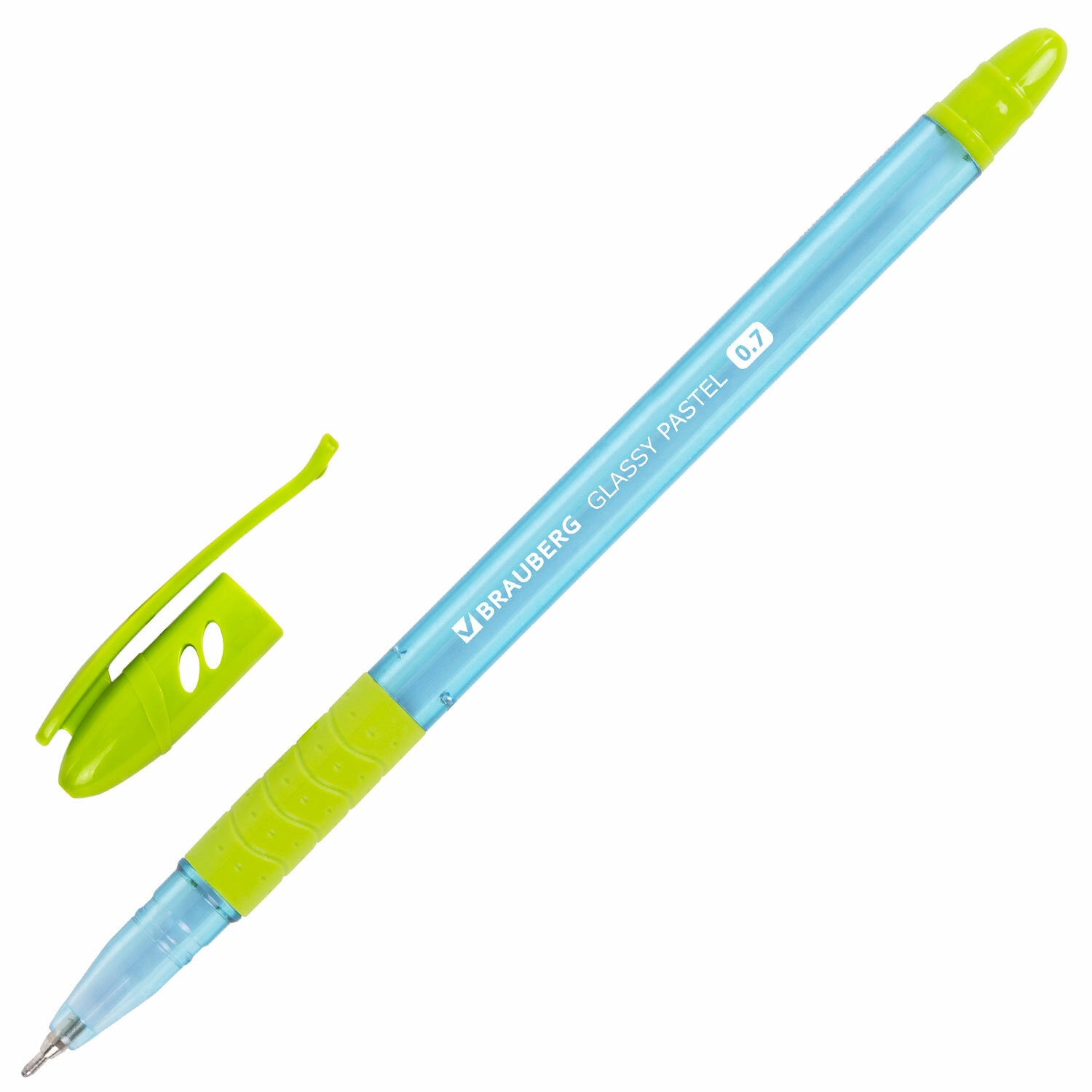картинка Ручка шариковая, 0,35 мм, синяя, корп. ассорти, грип, "PASTEL MIX", BRAUBERG, 144105 от магазина Альфанит в Кунгуре