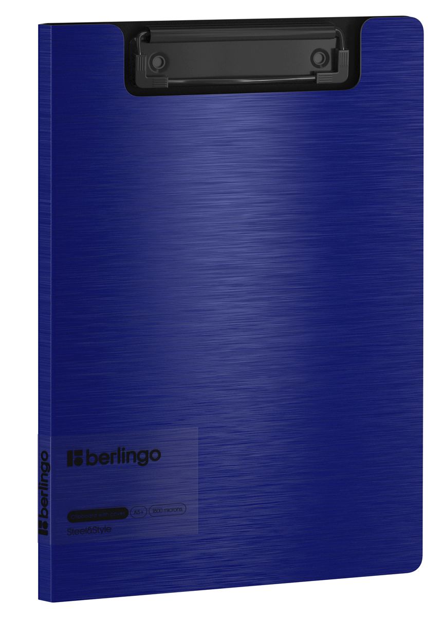 картинка Папка-планшет с верхним прижимом, А5+, 1800 мкм, до 100 л, пластик, синий, "Steel&Style", Berlingo, PPf_94002 от магазина Альфанит в Кунгуре