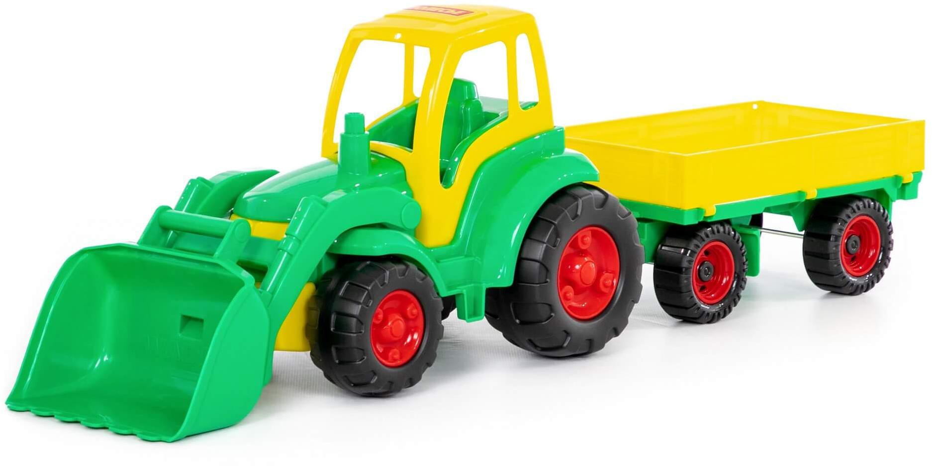 картинка Трактор с прицепом, 81 см, пластик, с ковшом, Полесье, 0520 от магазина Альфанит в Кунгуре