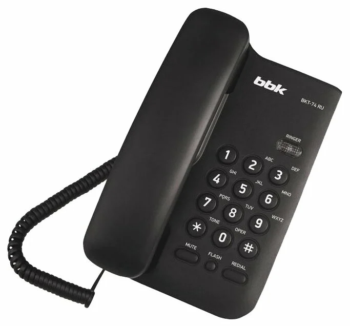 картинка Телефон проводной BKT-74 RU BBK черный от магазина Альфанит в Кунгуре