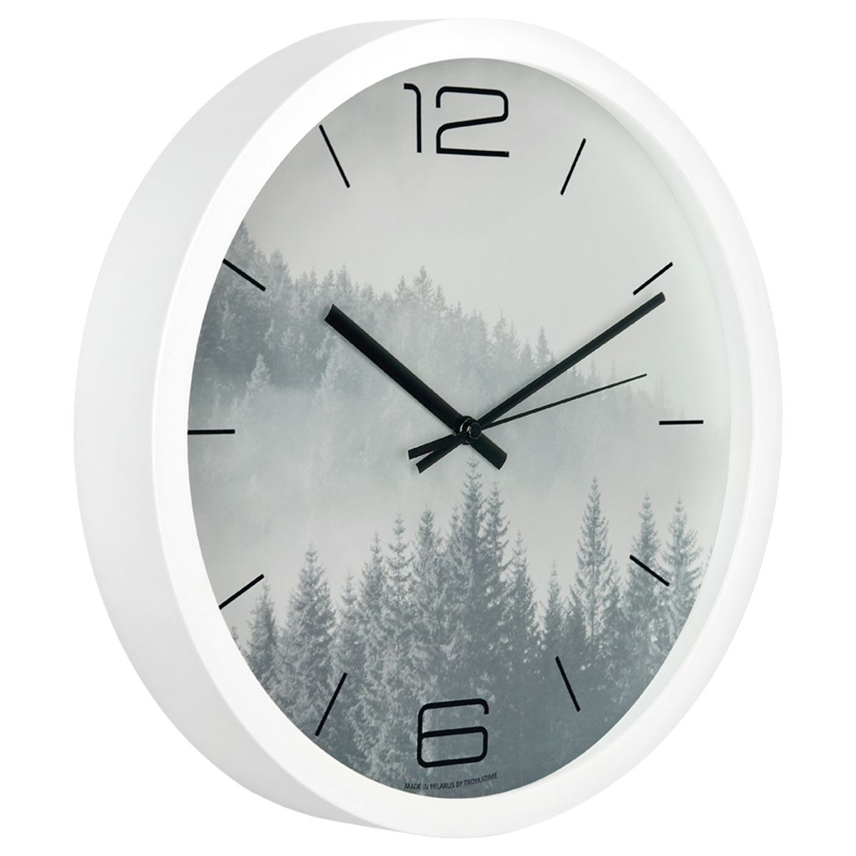 картинка Часы настенные 30*30*5 см, круг, белая рамка, Troyka, 77761790 от магазина Альфанит в Кунгуре