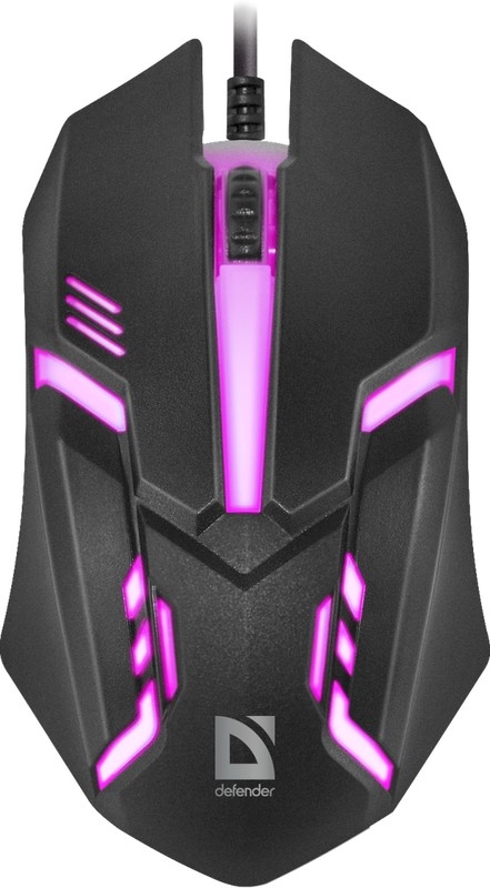 картинка Мышь проводная Defender Hit MB-550, 1200 dpi, USB, черный, подсветка, 7 цветов, 52550 от магазина Альфанит в Кунгуре