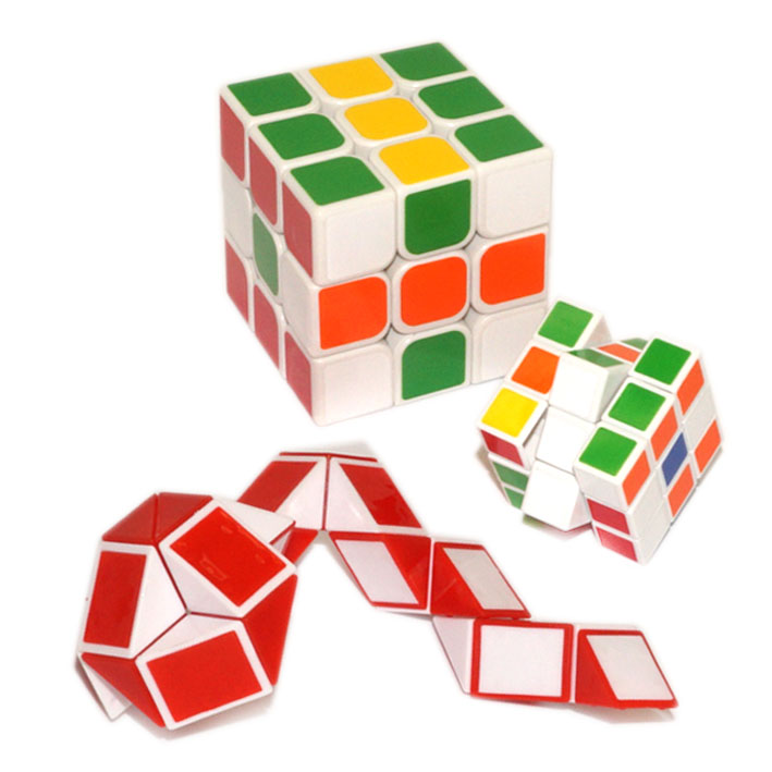 картинка Набор головоломок, кубик-рубика 3*3 6*6см, кубик-рубика 3*3 3,5*3,5см, змейка, 9828 от магазина Альфанит в Кунгуре