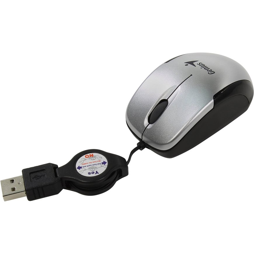 картинка Мышь проводная Genius Micro Traveler V2 Silver, 1000 dpi, USB, серебро от магазина Альфанит в Кунгуре