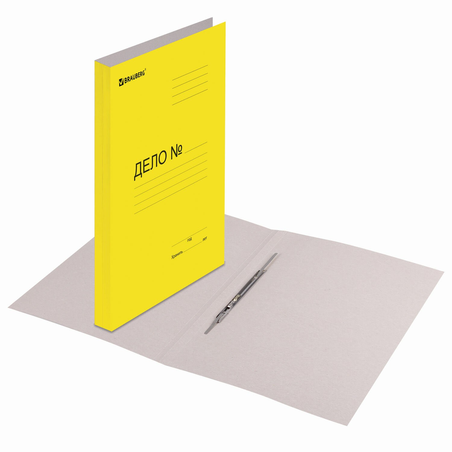картинка Папка-скоросшиватель, А4, 360 г/м2, картон, желтый, "Дело", BRAUBERG, 121520 от магазина Альфанит в Кунгуре