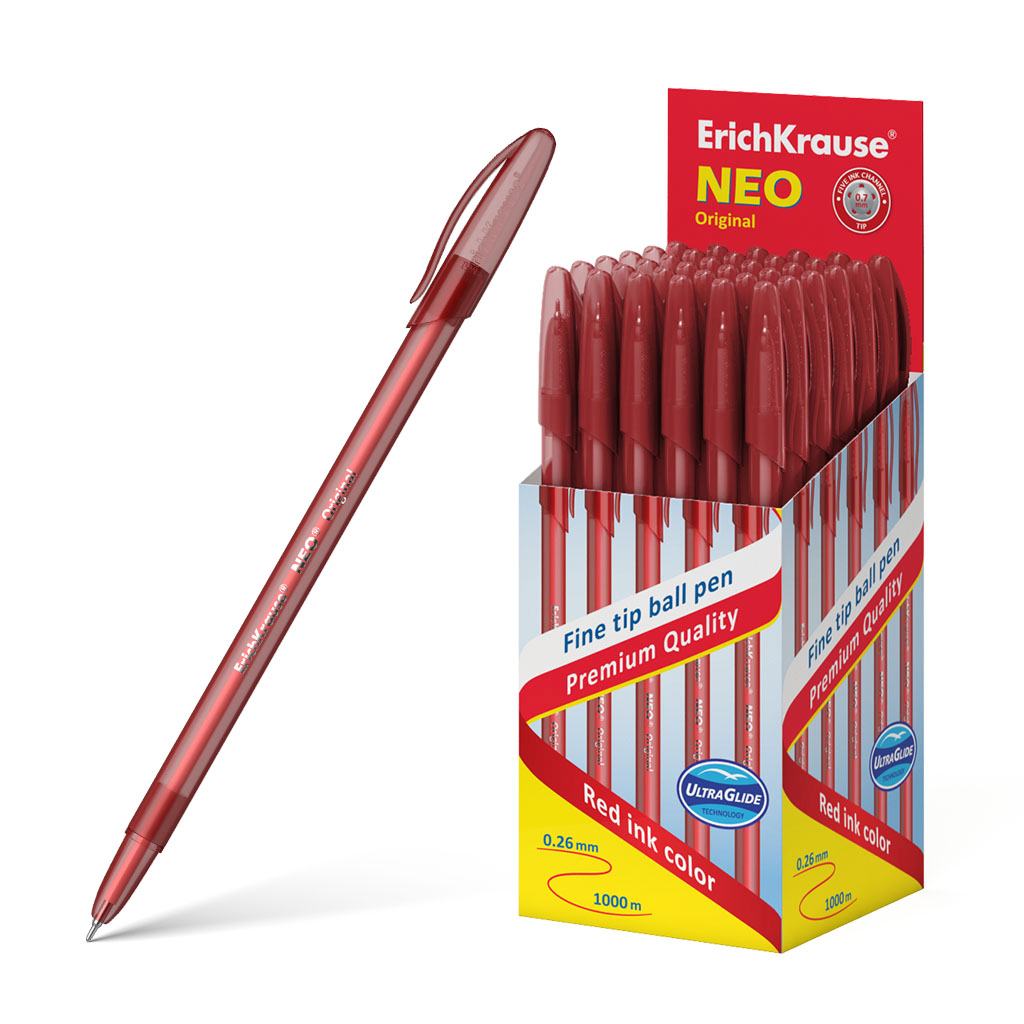 картинка Ручка шариковая, 0,7 мм, красная, корп. прозрачный красный, "Neo Original", Erich Krause, 46517 от магазина Альфанит в Кунгуре