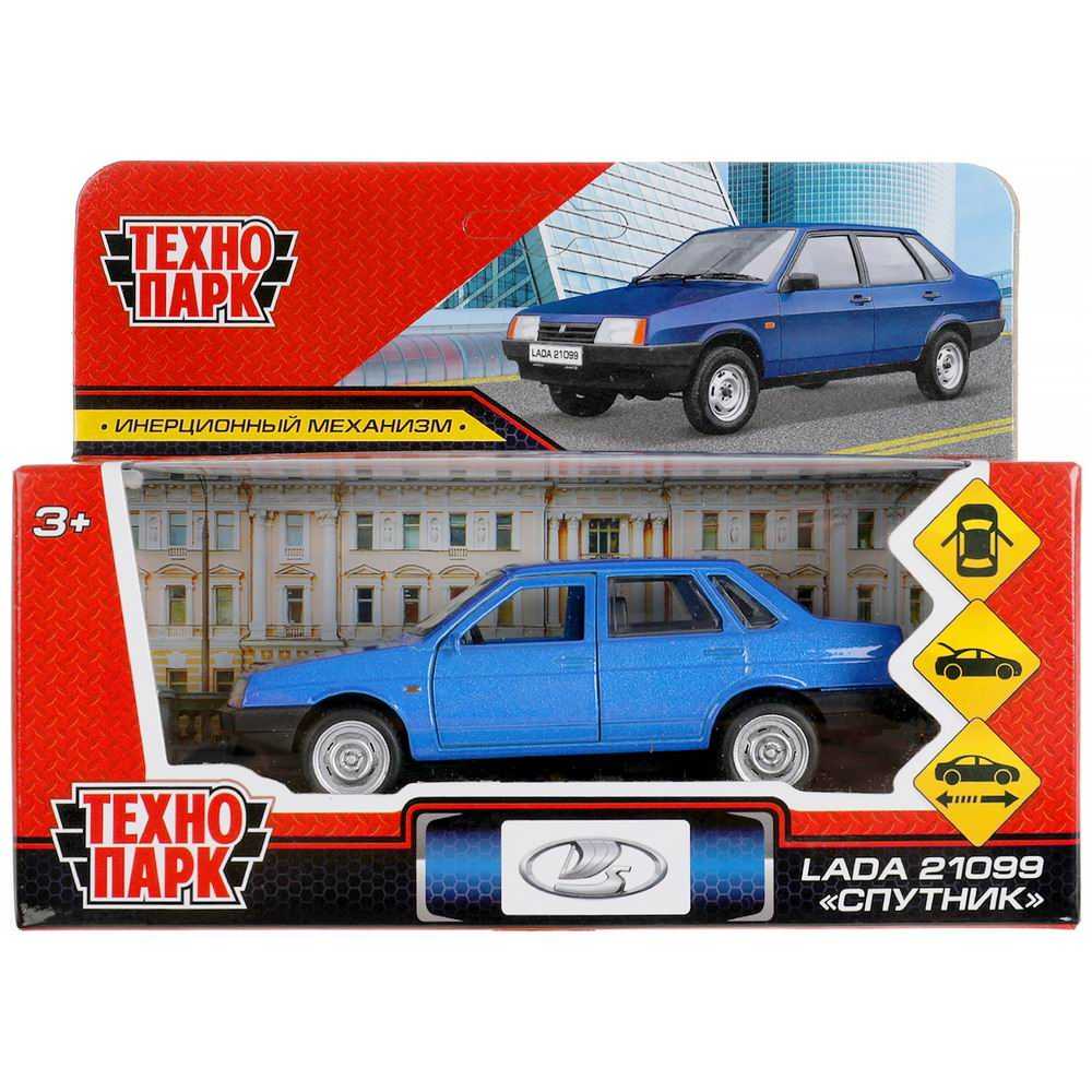 картинка Машина, 12 см, инерция, металл, синий, "LADA-21099", ТехноПарк, 21099-12-BU от магазина Альфанит в Кунгуре