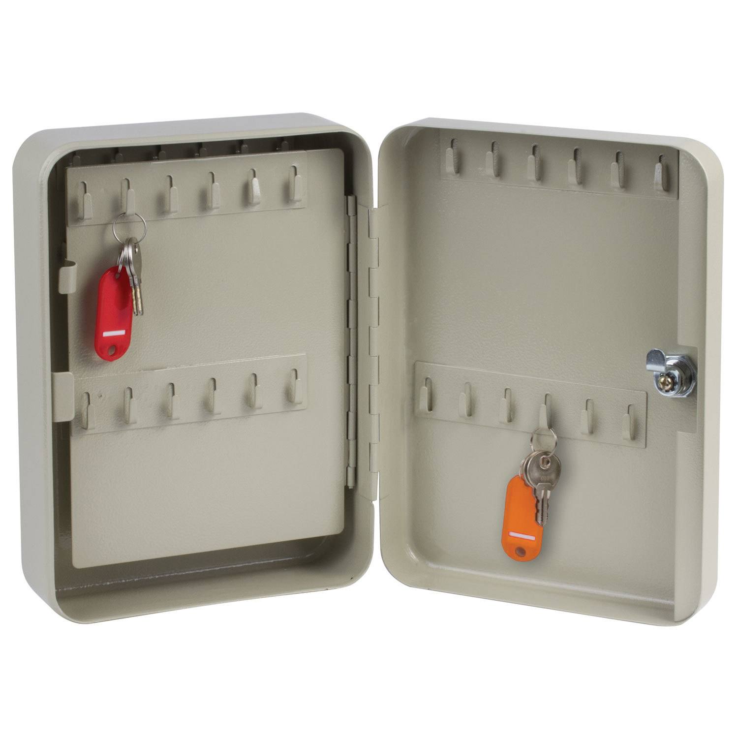 картинка Ключница, 25*18*8 см, на 48 ключей, с замком, серый, BRAUBERG, 290338 от магазина Альфанит в Кунгуре