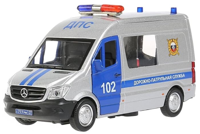 картинка Машина, 14 см, инерция, пластик, "Mercedes-benz sprinter полиция", 10270599 от магазина Альфанит в Кунгуре