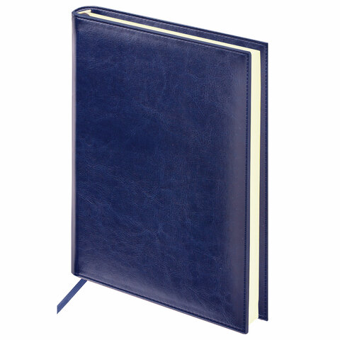 картинка Ежедневник недатированный, А5, 160 л, кожзам, темно-синий, "Imperial", BRAUBERG, 123413 от магазина Альфанит в Кунгуре