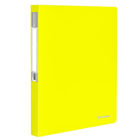 картинка Папка 40 файлов, А4, 25 мм, 700 мкм, желтый неон, "Neon", BRAUBERG, 227453 от магазина Альфанит в Кунгуре