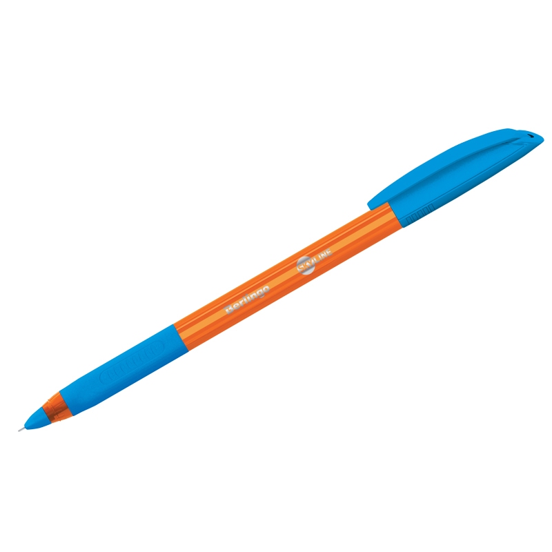 картинка Ручка шариковая, 0,7 мм, светло-синяя, корп. оранжевый, грип, "Skyline", Berlingo, CBp_07130 от магазина Альфанит в Кунгуре