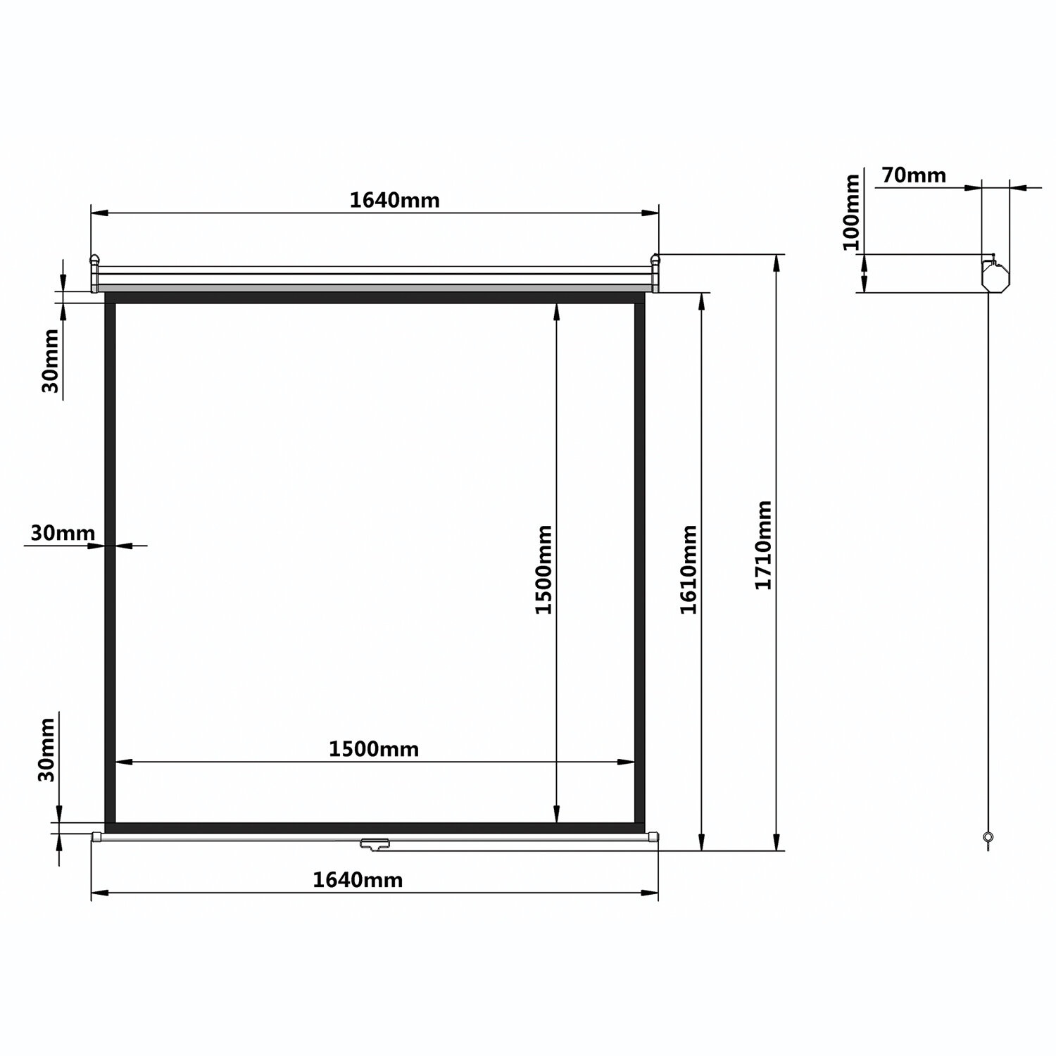 картинка Экран для проектора настенный, 150*150 см, матовый, BRAUBERG WALL, 236725 от магазина Альфанит в Кунгуре