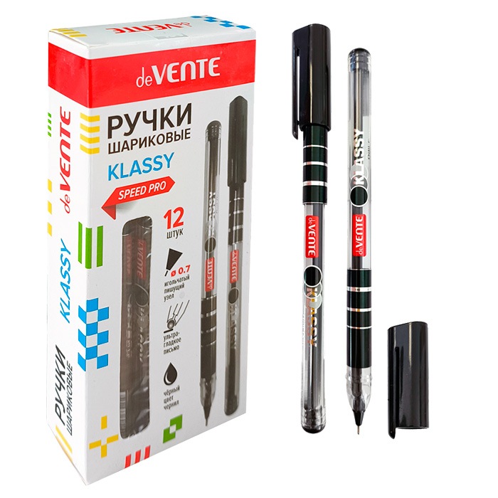 картинка Ручка шариковая, 0,7 мм, черная, "Speed Pro. Klassy", deVente, 5073527 от магазина Альфанит в Кунгуре