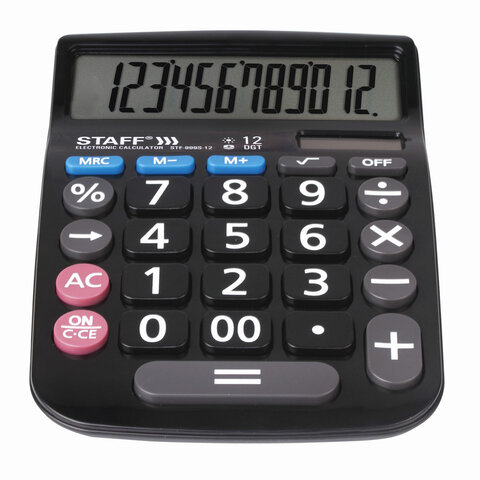 картинка Калькулятор настольный, 12 разрядов, 16*10,6 см, двойное питание, "DC-999S", STAFF, 250426 от магазина Альфанит в Кунгуре