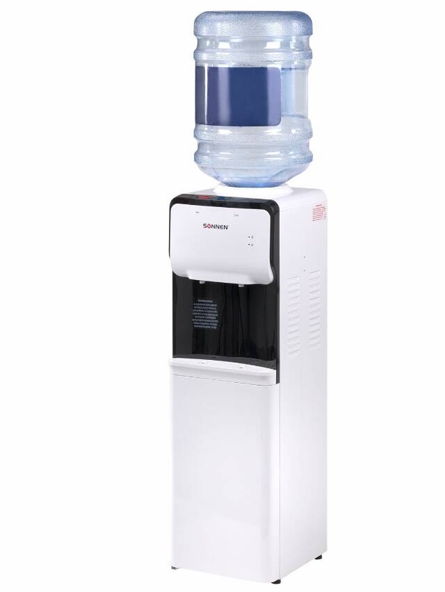 картинка Кулер для воды, напольный, 2 крана, белый, нагрев/охлаждение компрессор, SONNEN FSC-02S, 455415 от магазина Альфанит в Кунгуре