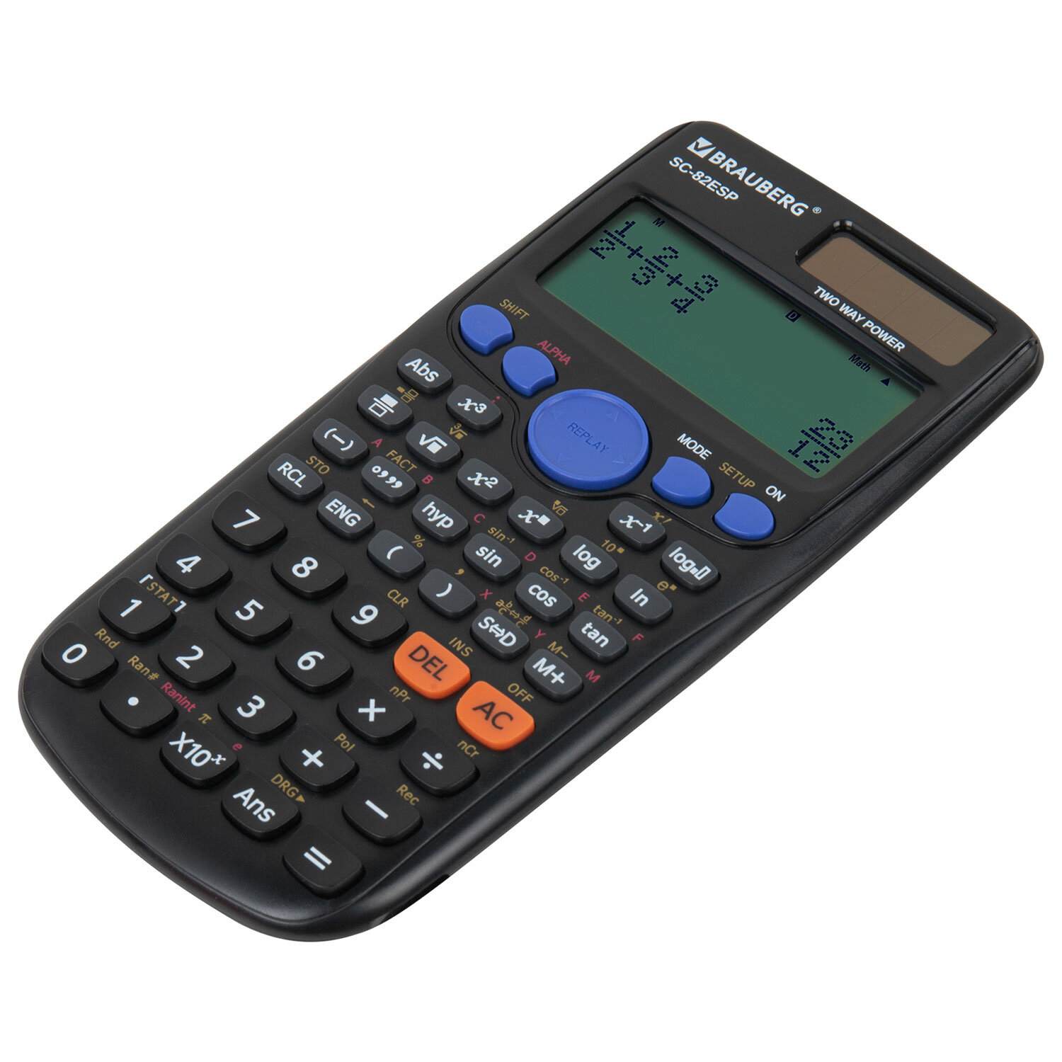 картинка Калькулятор инженерный, 12 разрядов, 16,5*8,4 см, двойное питание, 252 функции, "SC-82ESP", BRAUBERG, 271723 от магазина Альфанит в Кунгуре