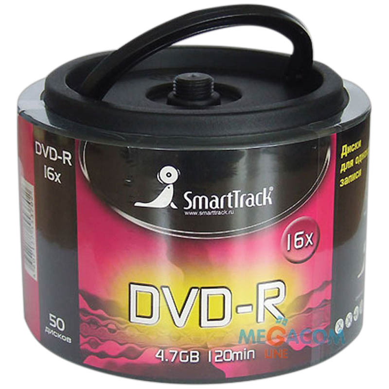 картинка Диски DVD-R SmartTrack Cake, 50 шт, 16x 4.7 Gb, бокс от магазина Альфанит в Кунгуре