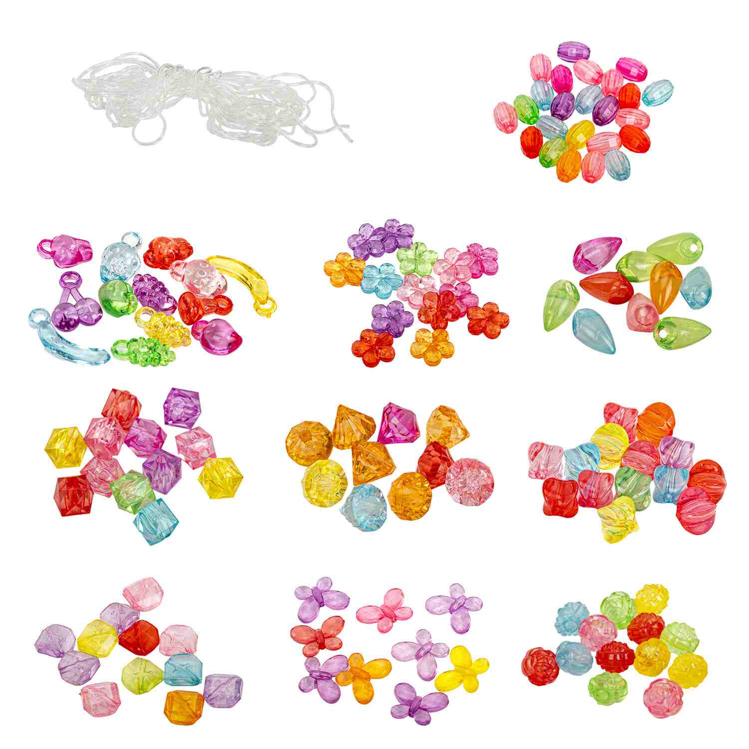 картинка Набор для создания бижутерии, 200 бусин, нить, "Beads Set", BRAUBERG, 664694 от магазина Альфанит в Кунгуре