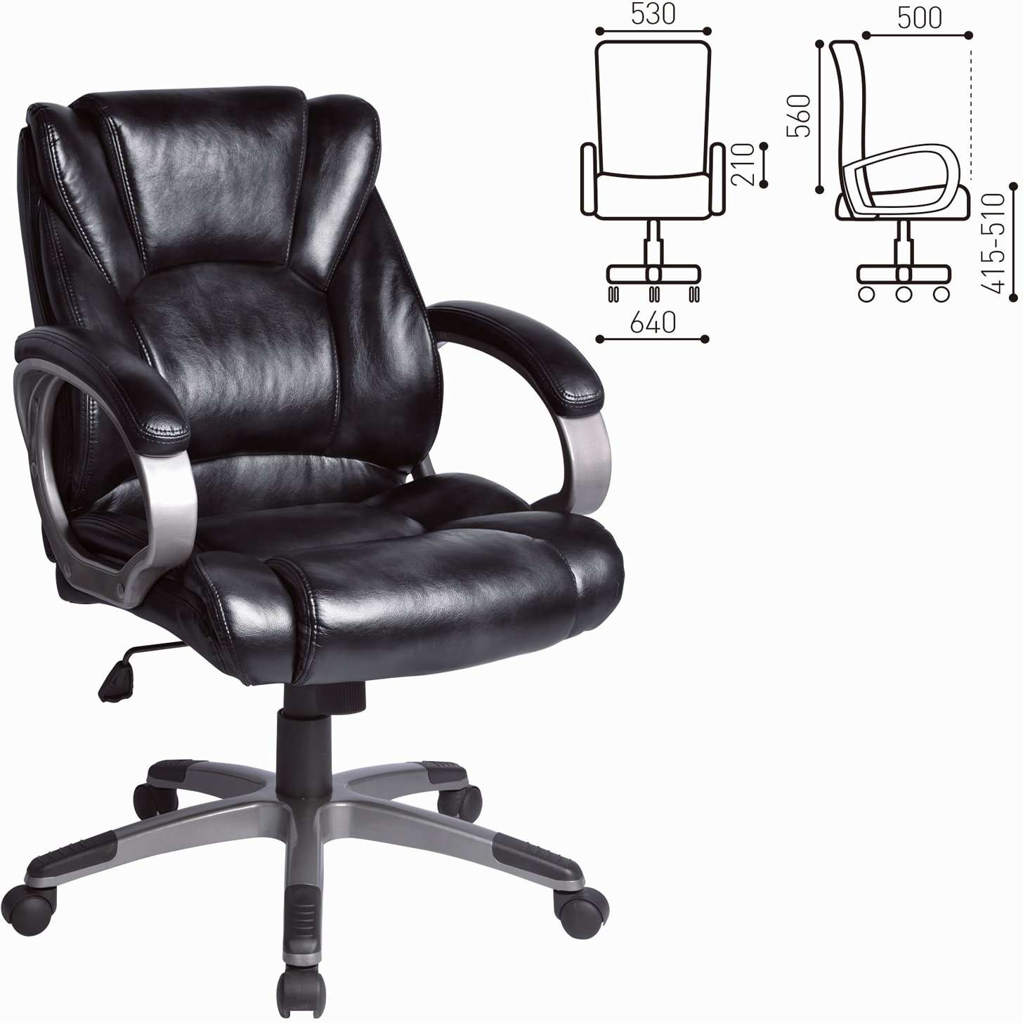 картинка Кресло офисное BRABIX "Eldorado EX-504", экокожа, черный, 530874 от магазина Альфанит в Кунгуре