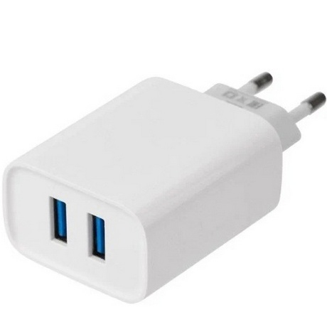 картинка Сетевой адаптер 220В USBX2 Rexant 2.4A, белый, 16-0276 от магазина Альфанит в Кунгуре