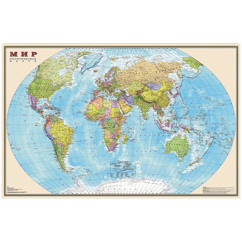 картинка Карта мира, 90*58 см, 1:35 см, политическая от магазина Альфанит в Кунгуре