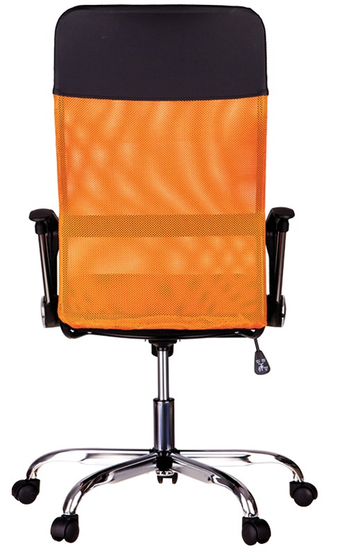 картинка Кресло руководителя Helmi "HL-E16 Content", ткань/сетка/экокожа, черный/оранжевый, 311359 от магазина Альфанит в Кунгуре