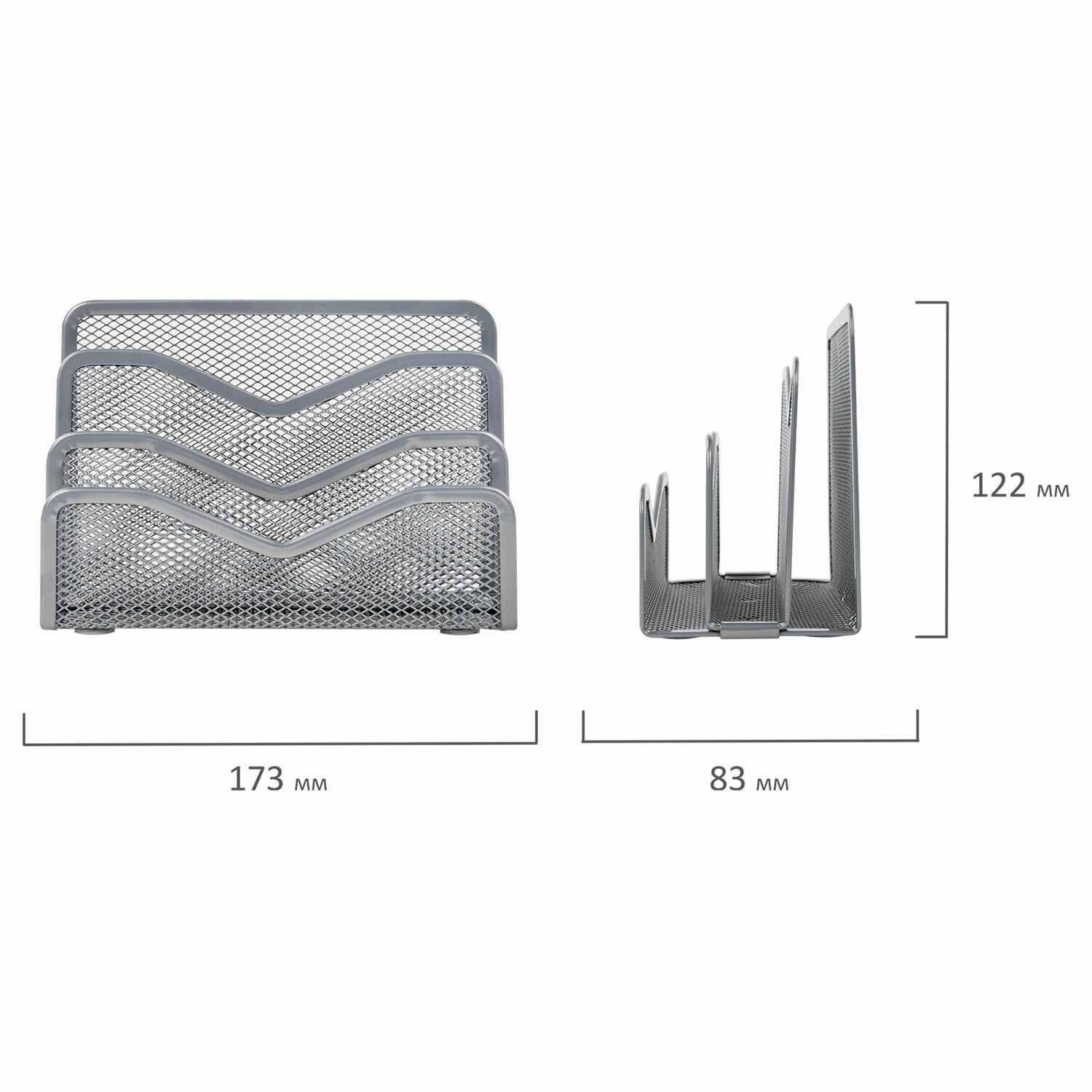 картинка Органайзер настольный, 3 отдела, металл, серебро, "Germanium", BRAUBERG, 237970 от магазина Альфанит в Кунгуре