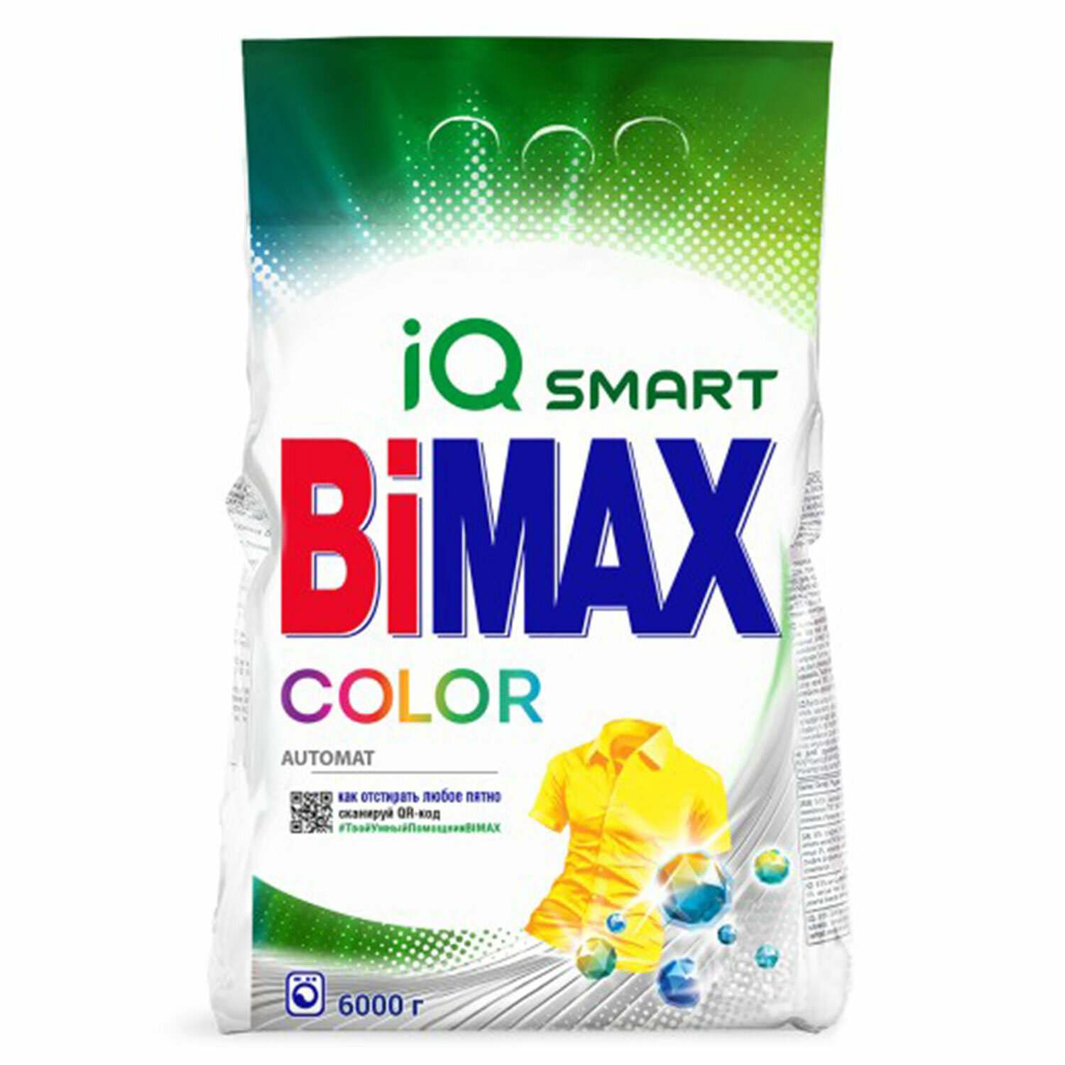 картинка Порошок стиральный 6 кг, пакет, автомат, "Color", BiMAX от магазина Альфанит в Кунгуре