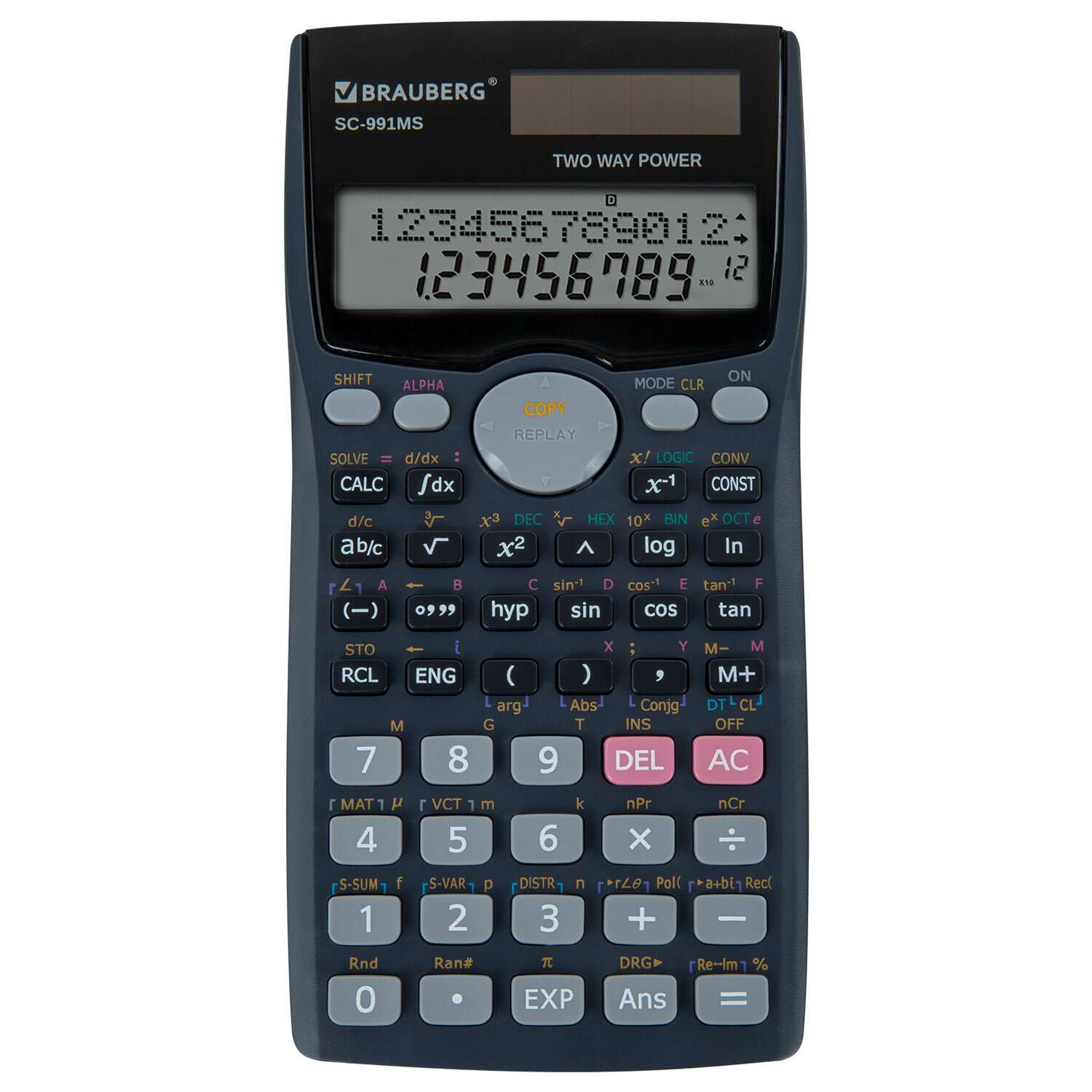 картинка Калькулятор инженерный, 12 разрядов, 15,7*8,2 см, двойное питание, 401 финкция, "SC-991MS", BRAUBERG, 271724 от магазина Альфанит в Кунгуре