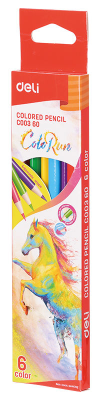картинка Карандаши цветные, 6 цв, "Colorun", Deli, ЕС00360 от магазина Альфанит в Кунгуре