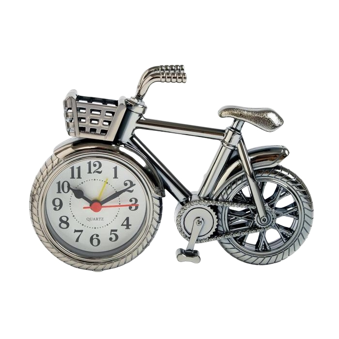 картинка Будильник, 13,5*18,5 см, "Велосипед с корзиной", 2326980 от магазина Альфанит в Кунгуре