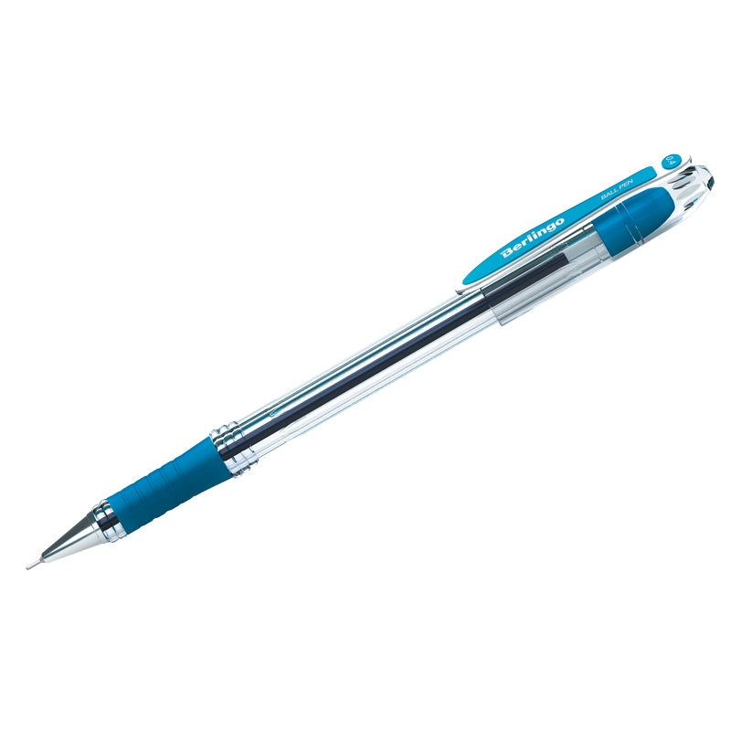 картинка Ручка шариковая, 0,4 мм, синяя, корп. прозрачный, грип, "I-10", Berlingo, CBp_40012 от магазина Альфанит в Кунгуре