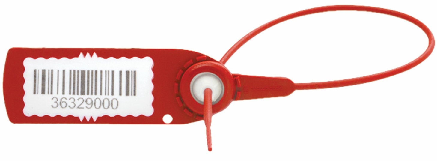 картинка Пломбы пластиковые номерные 1000 шт, длина 220 мм, самофиксирующиеся, красные, Авангард, 607437 от магазина Альфанит в Кунгуре